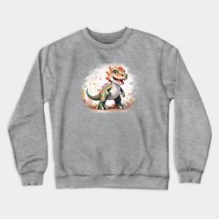 Cute Velociraptor Raptor Dinosaur Crewneck Sweatshirt